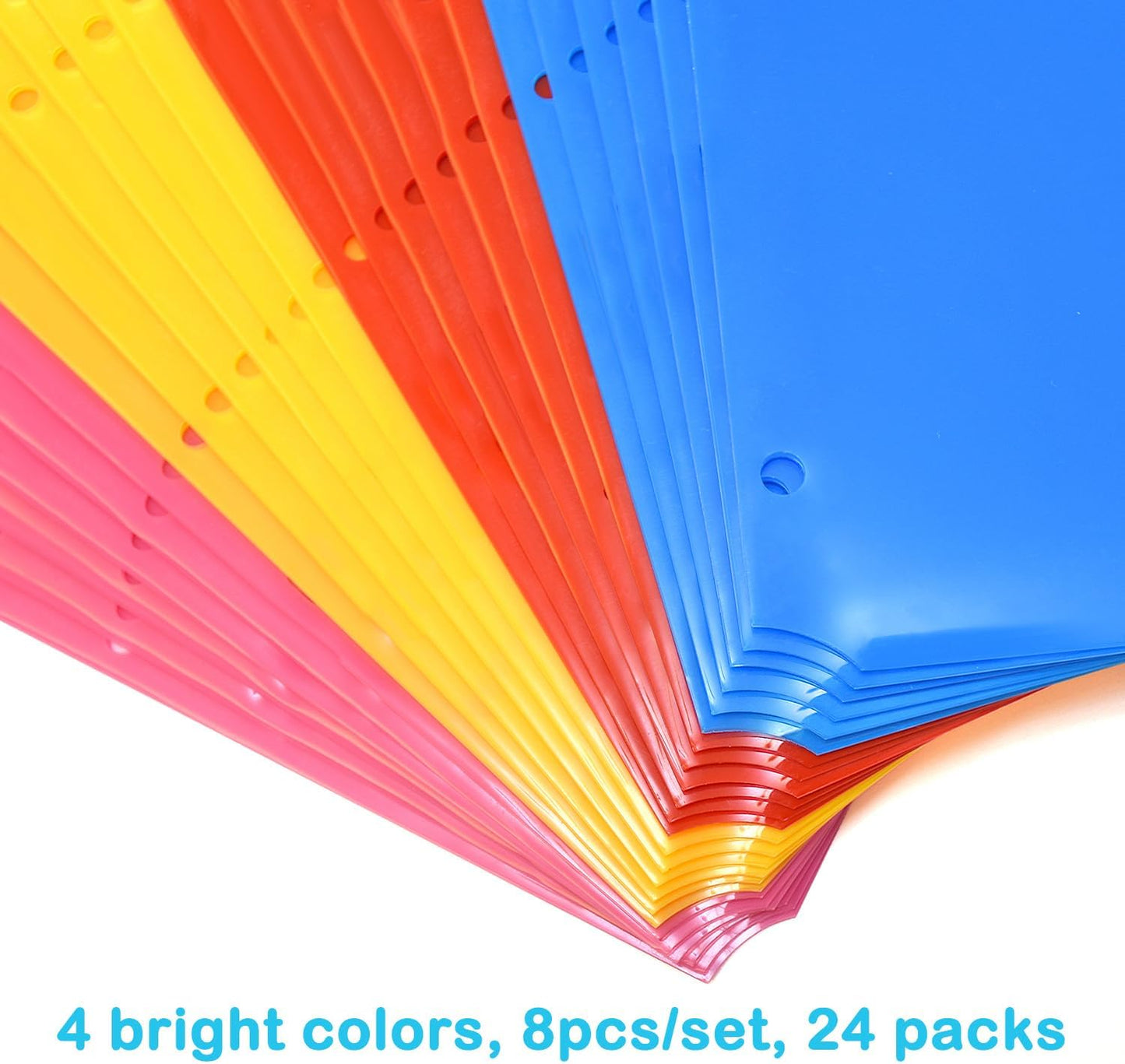 WOT I Durable 5-Tab Binder Dividers with Clear Pocket - 3 Sets, Reusable Plastic Dividers for 3 Ring Binder, 5 Vibrant Colors, Tear-Resistant, Total 15 Tabs (School & Office Supplies)