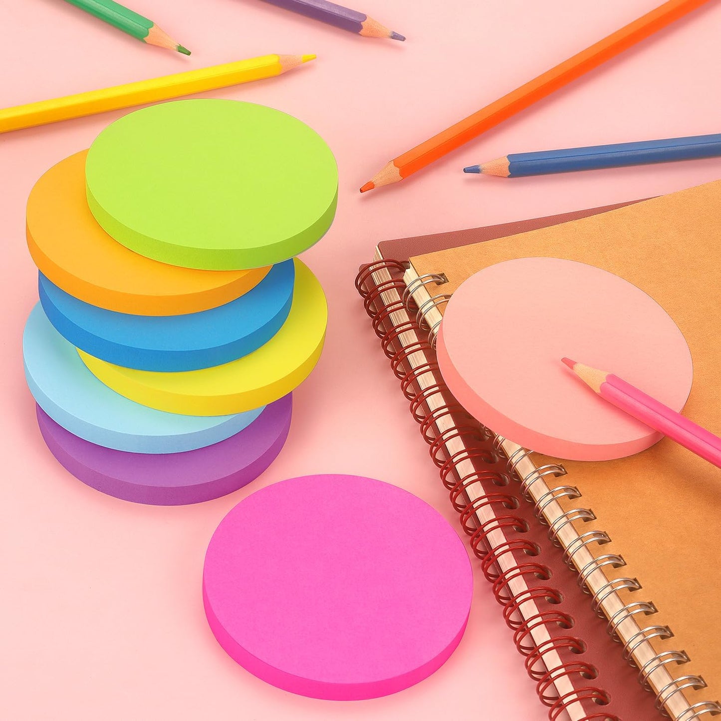 SIMONA Bubble Shape Sticky Notes 8 Color Bright Colorful Sticky Pad 75 Sheets/Pad Self-Sticky Note Pads