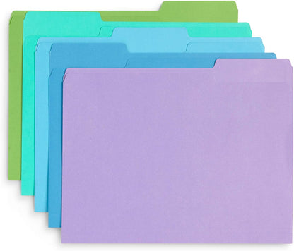 File Folder, 1/3 Cut Tab, Letter Size, Yellow, Great for Organizing and Easy File Storage, 100 Per Box