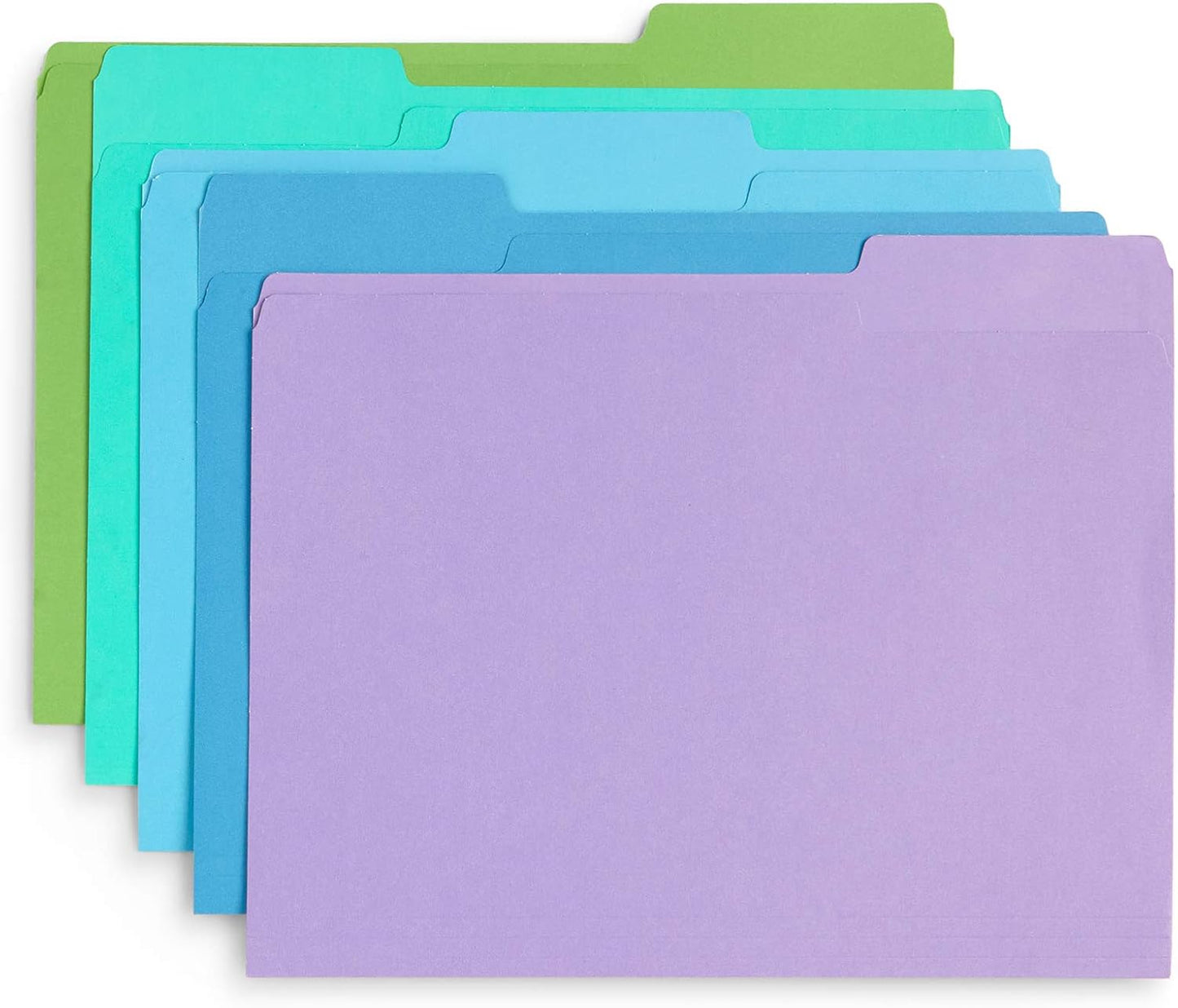 File Folder, 1/3 Cut Tab, Letter Size, Yellow, Great for Organizing and Easy File Storage, 100 Per Box