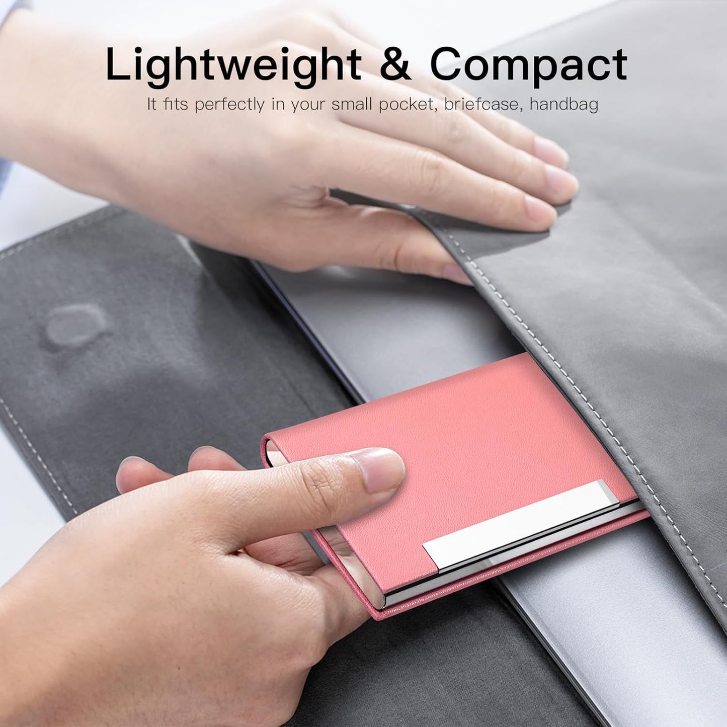 Padike Business Card Holder/ Case Professional PU Leather & Stainless Steel Multi Wallet Credit Card ID Case/Holder for Men & Women. (Black)