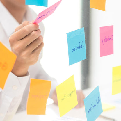 Mr. Pen- Lined Sticky Notes, 3" x 3", 12 Pads, 60 Sheets/Pad, Morandi Color, Bulk Sticky Notes with Lines, Ruled Post Stickies, Memo Pads, Self-Stick Note Pad for Office, School, Home, Study