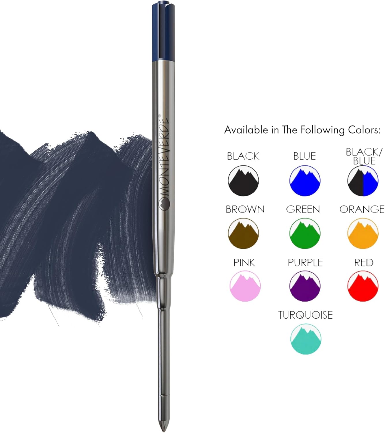 Monteverde Soft Roll Ballpoint Pen Refills to Fit Parker-Style Pens, Medium Point, Brown, 2-Pack, Smooth Writing Technology for Parker, Conklin, Schmidt, and More