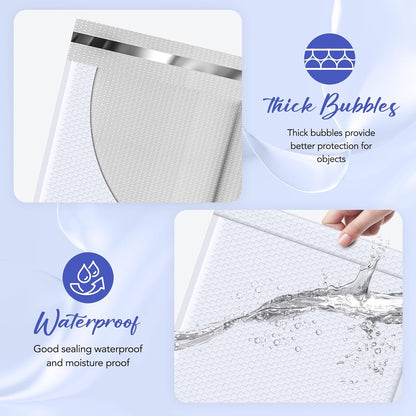 Fuxury Bubble Mailer 6x10" 100 Pack White Bubble Mailers Usable Size 6x9" Self Seal Padded Mailing Envelopes Opaque Bubble Padded Mailer for Small Business Mailing Jewelry Makeup Small Items