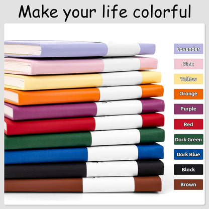 Dynta 20 Pack Hardcover Leather Journal Notebooks, A5 College Ruled, 200 Pages/100 Sheets, 5.8 x 8.4 inch, 10 Colors, Bulk for Business/Office/Work