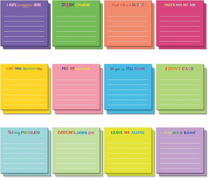 Yinder 48 Pcs Inspirational Sticky Notes Cute Motivational Sticky Notes Pad End of Year Employee Appreciation Gifts Bulk for Teacher Nurse Coworkers Office Supplies 3 x 3'' (Thank You,Dark Color)