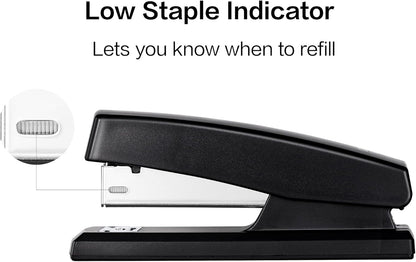 Deli Stapler, Desktop Staplers with 640 Staples, Office Stapler, 25 Sheet Capacity, White