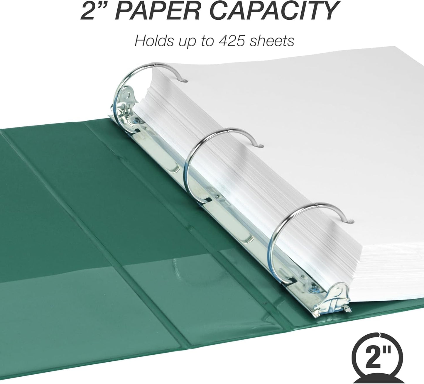 Samsill 1.5 Inch 3 Ring Binders, Economy Round Ring, Clear View Cover, 325 Sheet Capacity - for School, Home, Office - White, 4 Pack