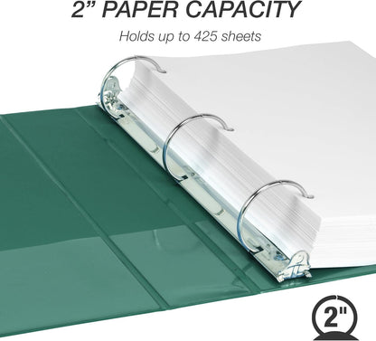Samsill 1.5 Inch 3 Ring Binders, Economy Round Ring, Clear View Cover, 325 Sheet Capacity - for School, Home, Office - White, 4 Pack