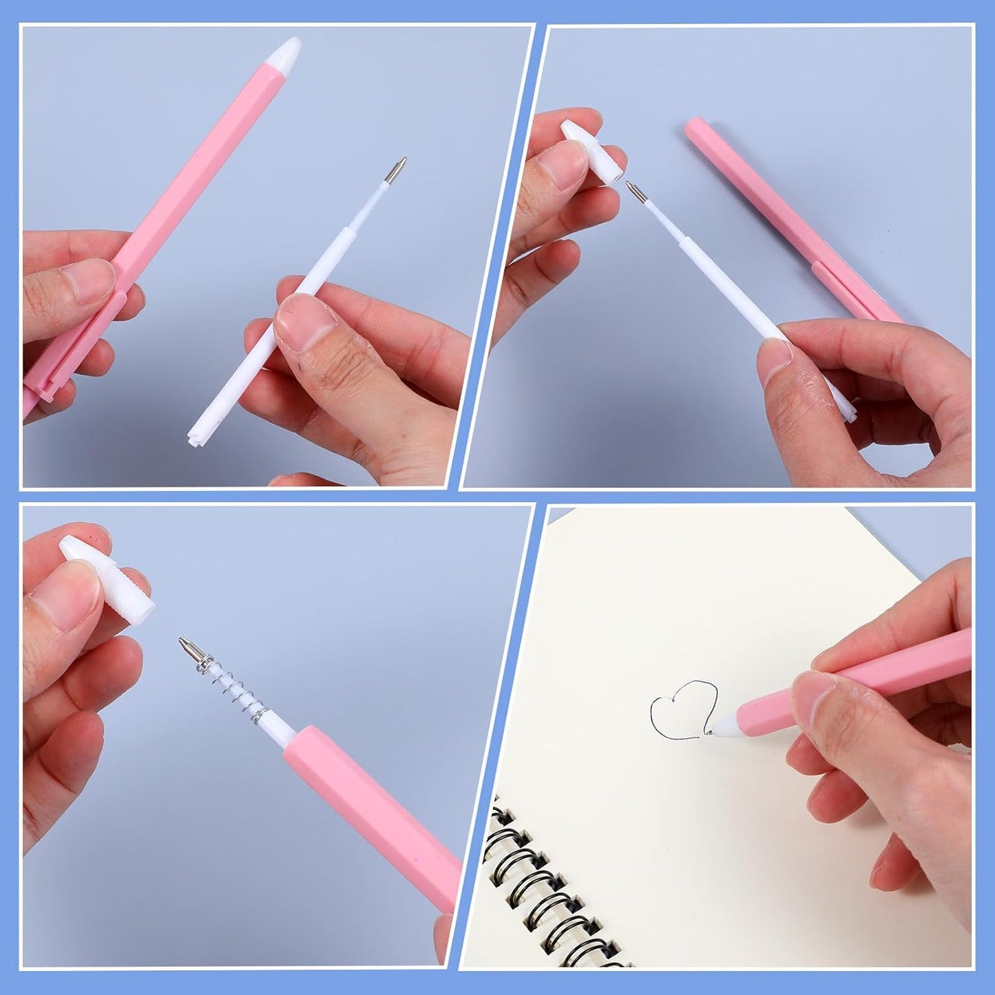 50PCS Ballpoint Pen Refills, 1mm Black Medium Tip Ink Pen Refill Big Fat Pen Refill Smooth Writing Ballpoint Refills for School Office Supplies(Black)