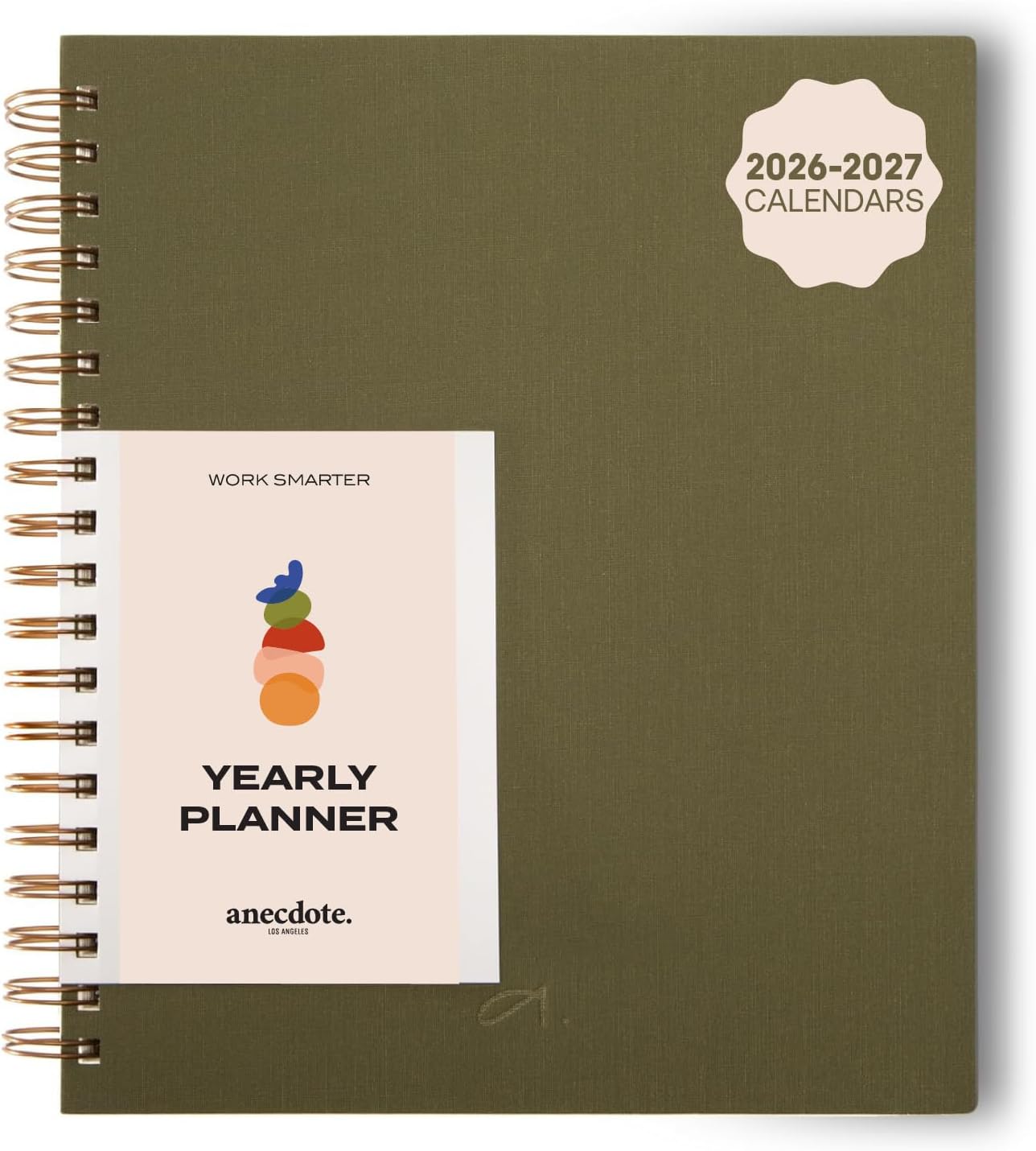 Anecdote Daily Planner w/ 2026-2027 Calendar | Start Anytime 26 Weeks Undated | 1 Page per Day | 8.5" x 5.2" | Hardcover To-Do List Organizer, Plan Your Success, Achieve Productivity Goals (Evergreen)
