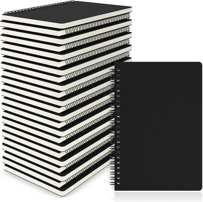 EUSOAR Spiral Notebook, A5 12packs 5.5"X8.3" 120 Pages Lined Travel Writing Notebooks Journal, Memo Notepad Sketchbook, Students College Office Business Subject Diary Ruled Book Journal-Black Cover