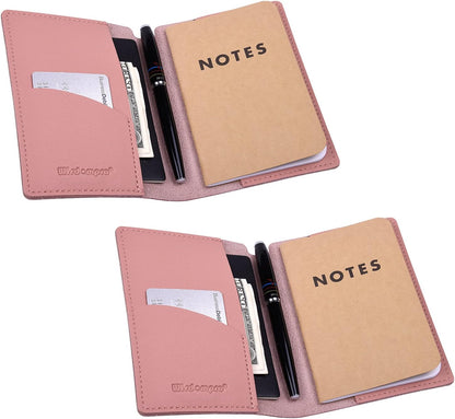 Wisdompro Journal Cover, 2 Pack PU Leather Notebook Cover for Field Notes, or other 3.5" x 5.5" Pocket Notebooks - Blue