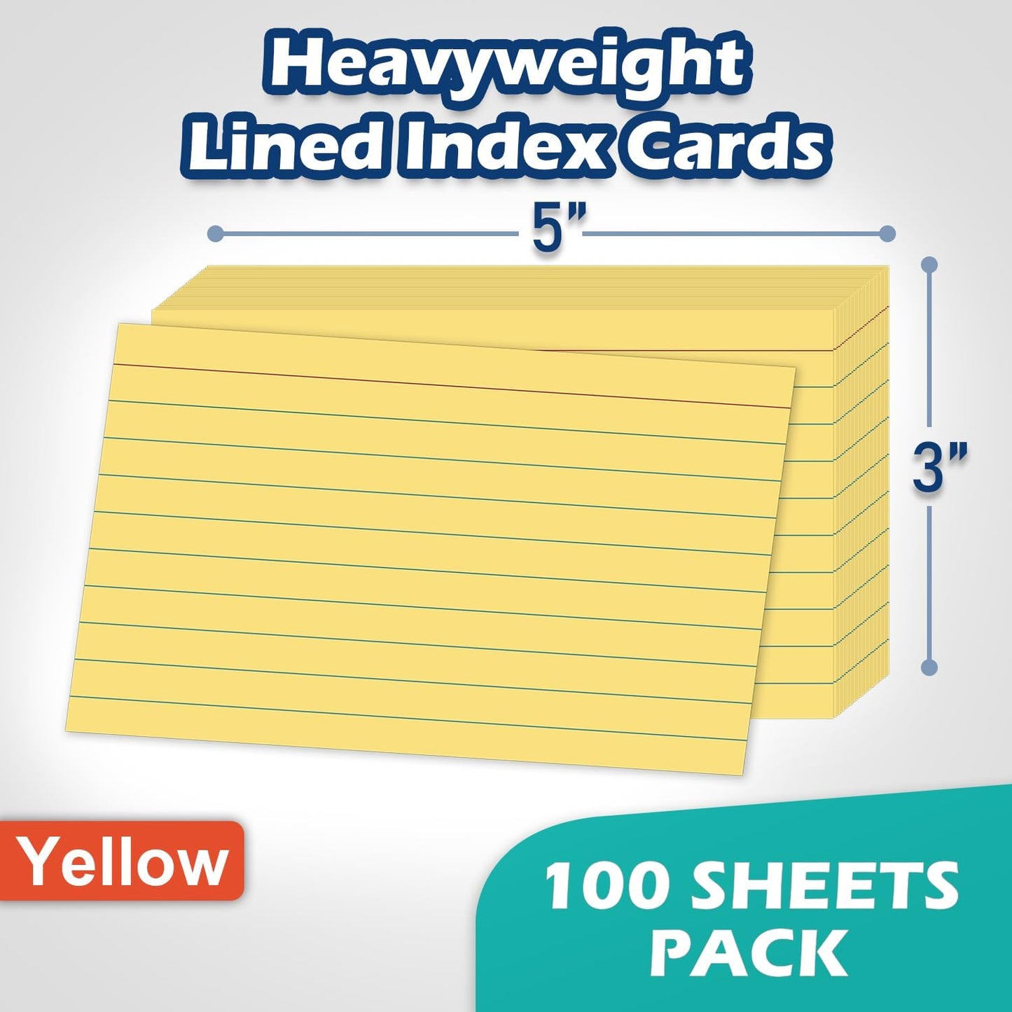 Blank Index Cards 3x5 Unlined Unruled Flash Note Cards 3" x 5", White, 100 Count, 200 GSM Heavy Weight