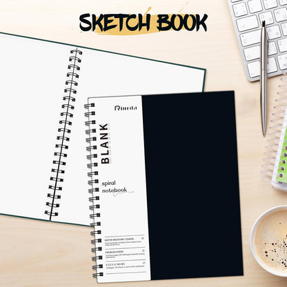 Large Lined Notebook Spiral Notebook 8.5" x 11"-4 Pack LINED Notebook 7mm Ruled Hardcover Notebook 120 Pages 100 GSM Thick Paper Notebook Hardcover Journal for School, Office,Study and Notes
