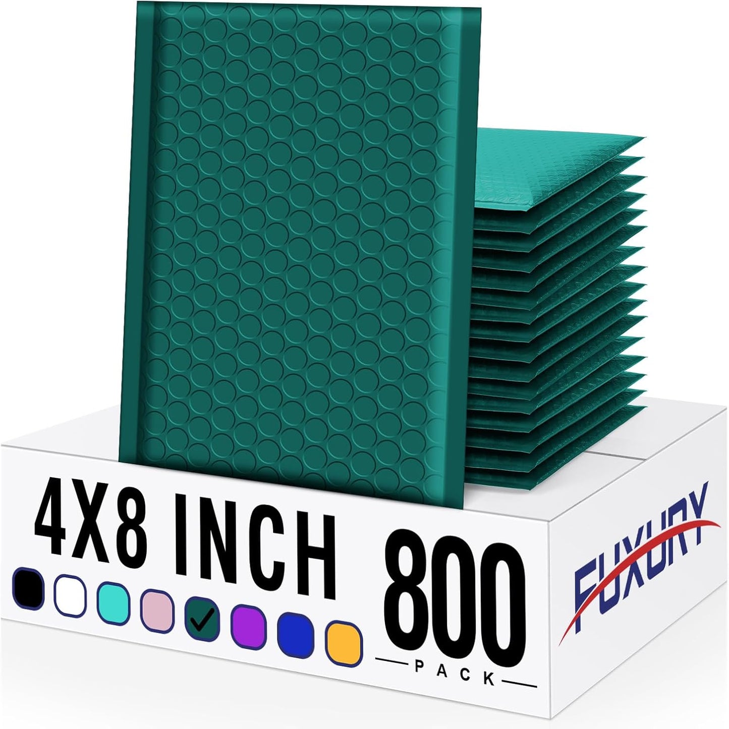 Fuxury Black Bubble Mailers 4x8" 100 Pack Waterproof Padded Envelopes Usable Size 4x7" Self Seal Bubble Envelopes Padded Mailers for Small Business, Envelope Mailers