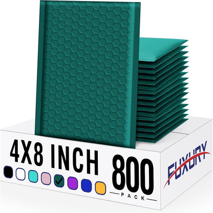 Fuxury Black Bubble Mailers 4x8" 100 Pack Waterproof Padded Envelopes Usable Size 4x7" Self Seal Bubble Envelopes Padded Mailers for Small Business, Envelope Mailers