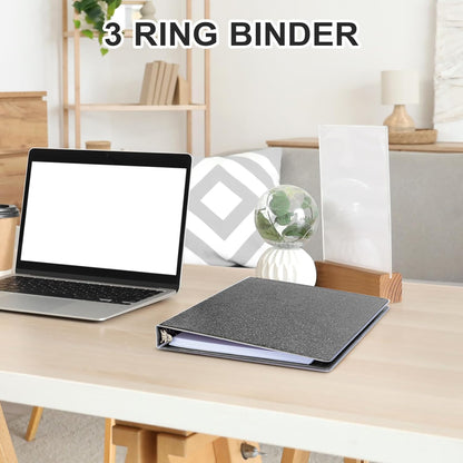 EYROZILL 3 Ring Binders 1 Inch Round Rings Binder Gold Binder Holds 8.5" x 11" Letter Size 300 Sheets, Waterproof, Gold