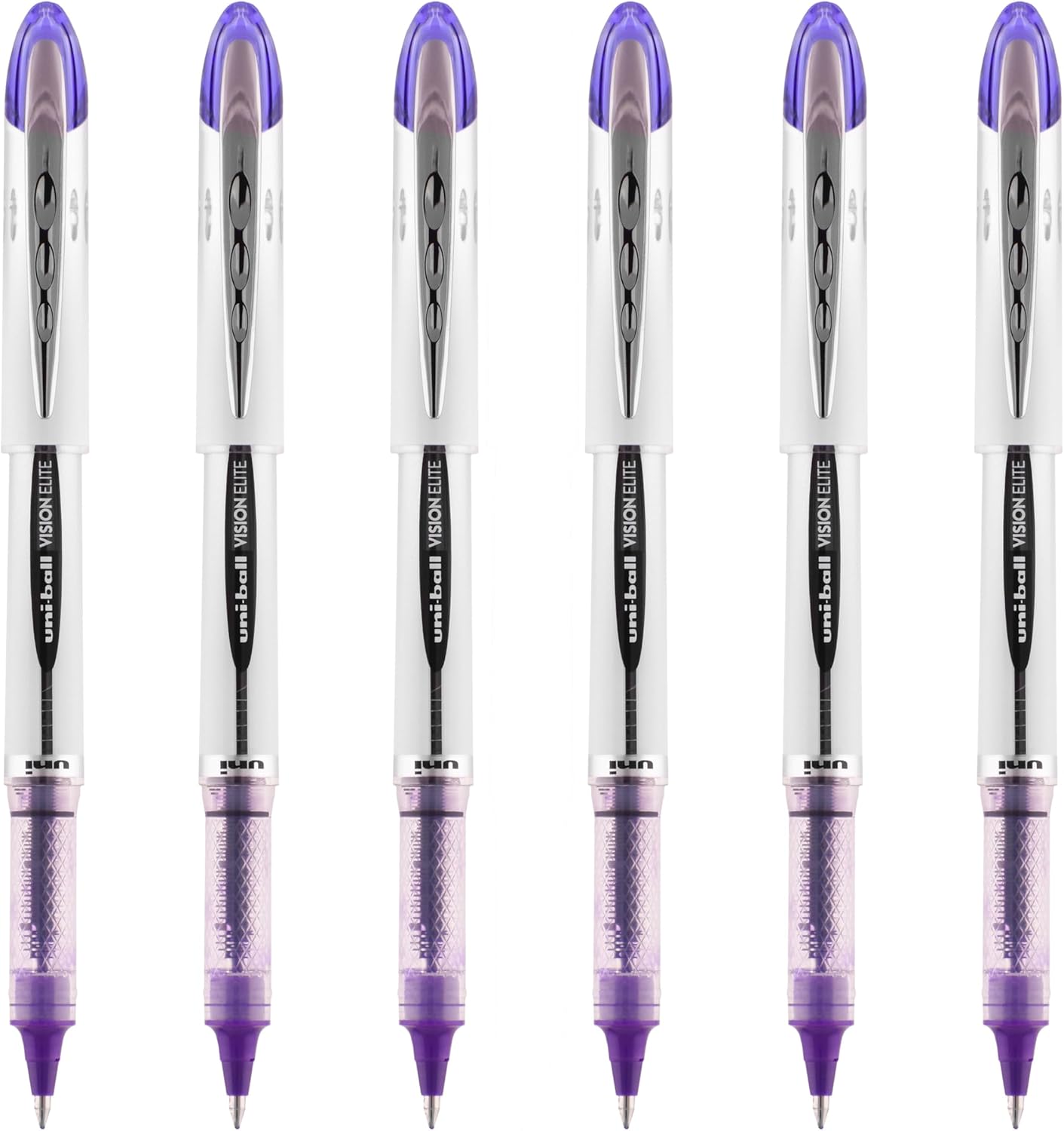 uniball Vision Elite Rollerball Pen, Bold Point (0.8mm), Black Ink, 6 Pens