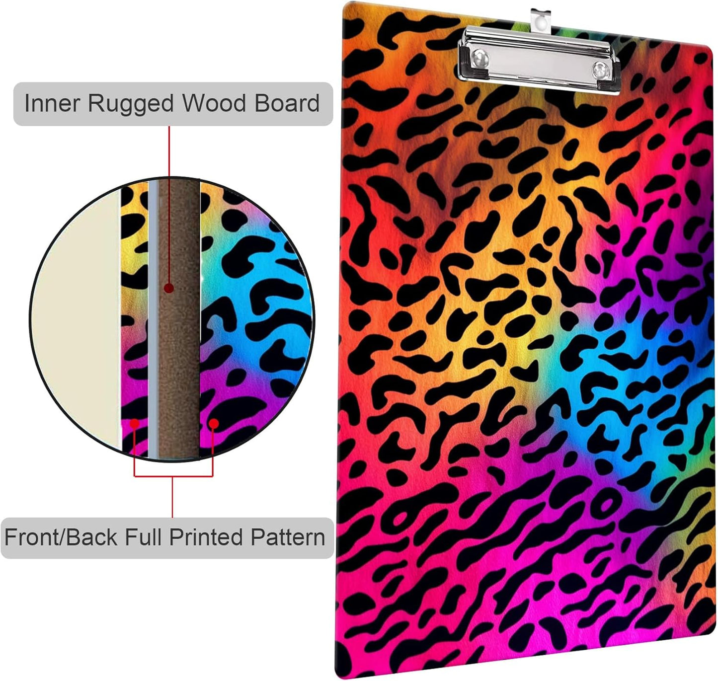 Fashion Clipboard, A4 Letter Size Wooden Decorative Clipboards for Teacher, Nurse, Doctor,Student and Kids, Cute Design for Standard Size 12.2" x 8.9" (C-Pink Purple Marble)