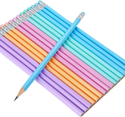 72PCS Corlorful Wooden cased Pencils for Kids with Erasers, Wood Wedding Golf for School,Drawing,Gift (72PCS) (Fruit, 72)