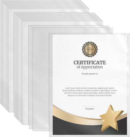 VOKOY 100 Pack No Holes Sheet Protectors,8.5" x 11", Letter Size Heavy Duty Clear View Page Protectors Without Holes,Top Loading Clear Paper Sleeves Document Artwork Protectors