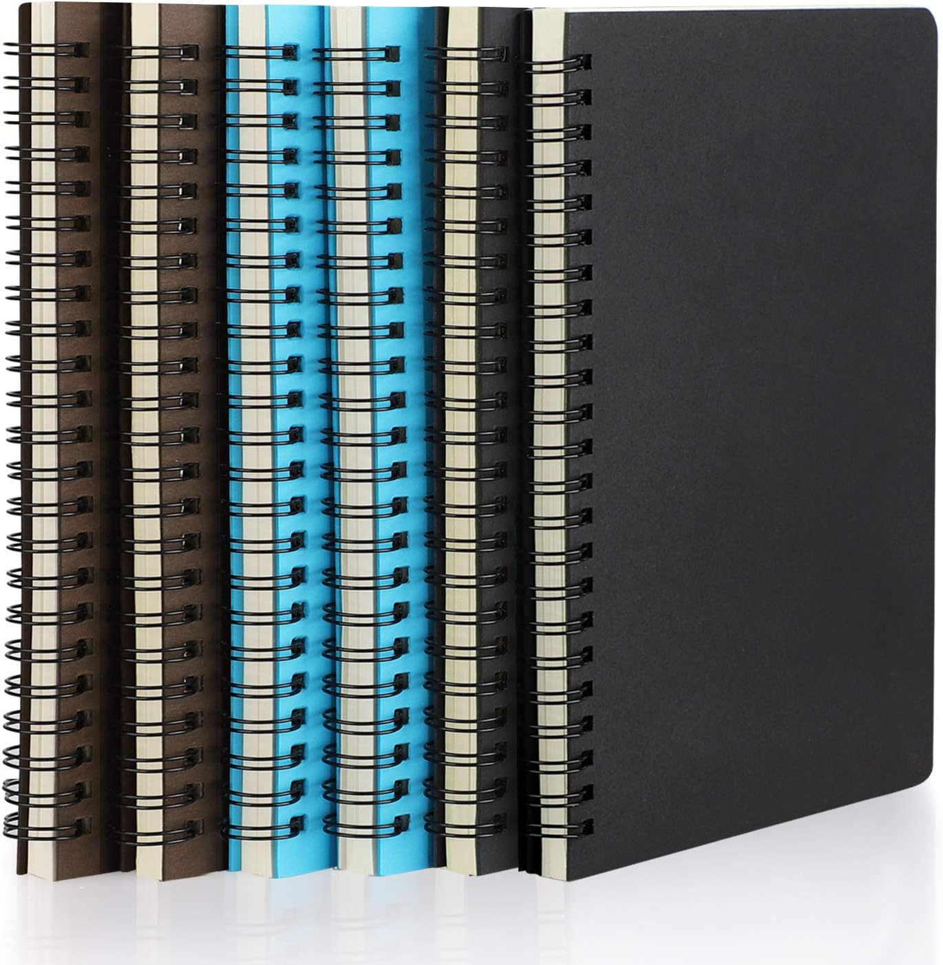 EUSOAR Spiral Lined Notebook, A5 3packs 5.5"X8.3" 120 Pages Lined Travel Notebooks Journal, Memo Notepad Sketchbook, Students College Office Business Diary Ruled Spiral Book Journal-3Colors Covers