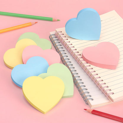 SIMONA Heart Shape Sticky Notes 8 Color Bright Colorful Sticky Pad 75 Sheets/Pad Self-Sticky Note Pads