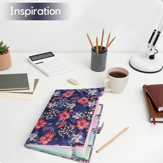Forest Series Expanding File Folder Stylish Funky Cute Retro Document Organizer with Natural Scenes for Students,Teachers & Freelancers - Blue Butterfly