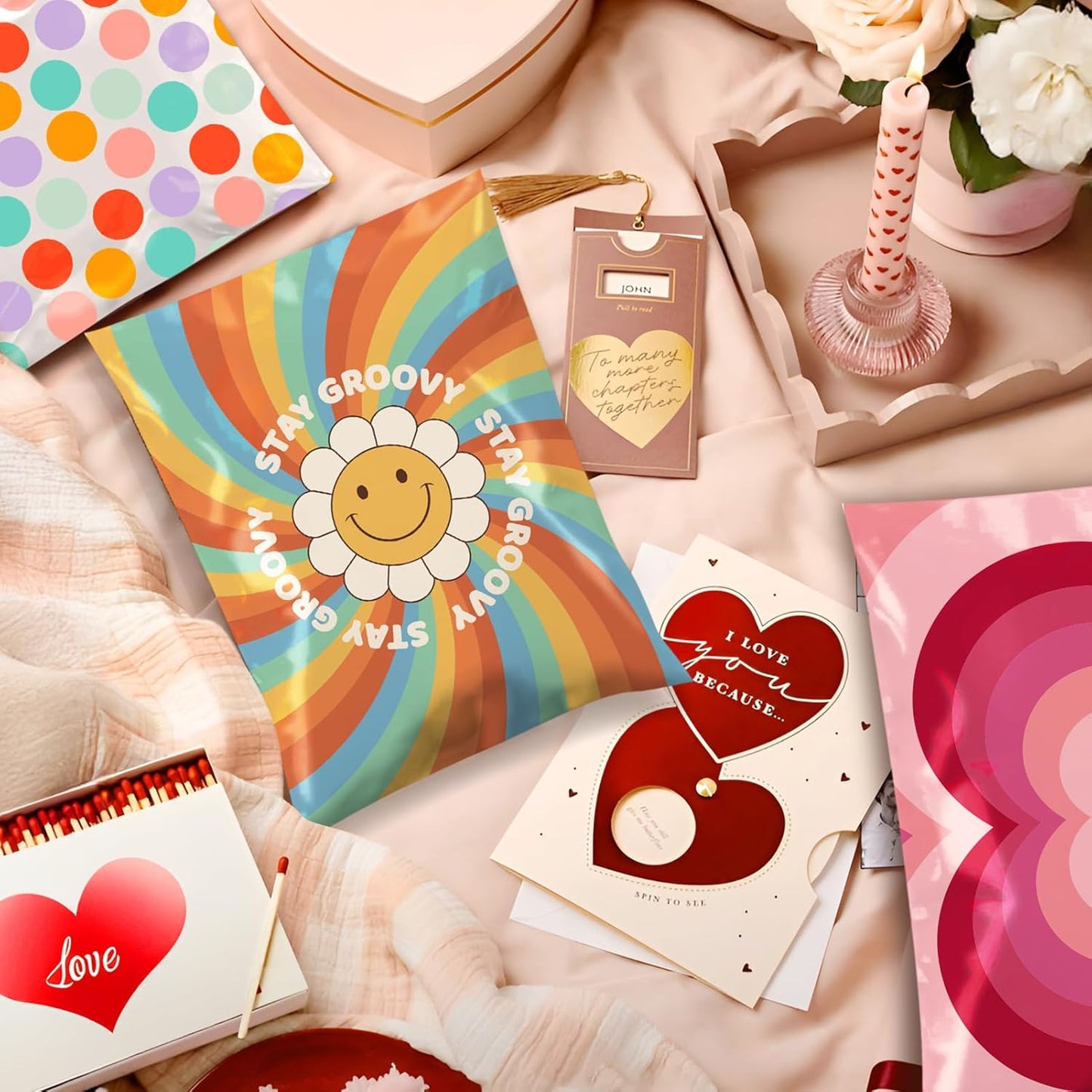 Metronic Cute Poly Mailers 10x13" 50pc Small Shipping Bags, Strong Adhesive Mailers Poly Bags for Business, Waterproof Mailing Envelopes for Packing Shipping Clothes Gifts, Gradient BluePink