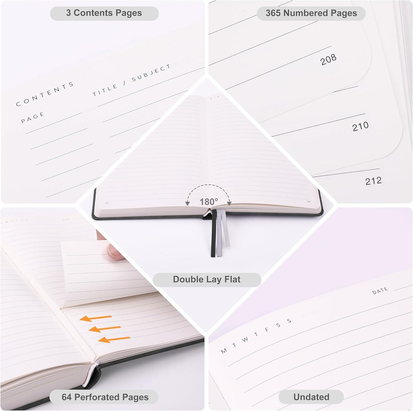 &And Per Se Lined Journal Notebook, 160 Pages, A5 5.7 x 8 inches College Ruled Thick Paper Notebook Journals for Writing, Hardcover Notebooks for Women Men Office School (1 Pack, Green) - Colors B
