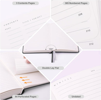 &And Per Se Lined Journal Notebook, 160 Pages, A5 5.7 x 8 inches College Ruled Thick Paper Notebook Journals for Writing, Hardcover Notebooks for Women Men Office School (1 Pack, Green) - Colors B