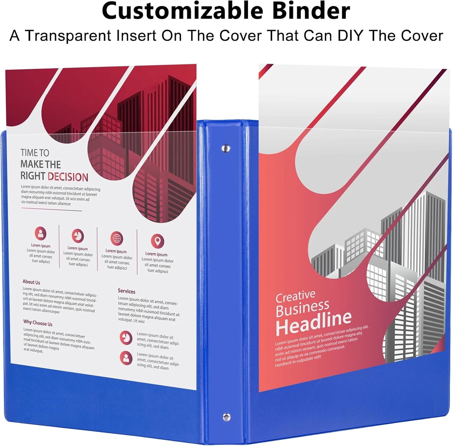 CIXILDTS 1-Inch Round Ring Binders, Standard 3 Ring Binder Fit Letter Size Paper, Presentation View Binders, 6 Packs, Assorted