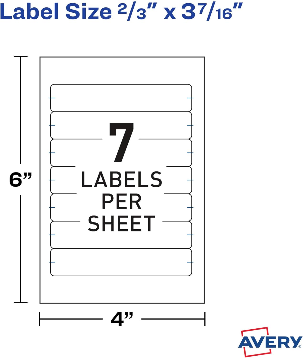 Avery File Folder Labels on 4" x 6" Sheets, Easy Peel, White, Print & Handwrite, 2/3" x 3-7/16", 252 Labels (5202)