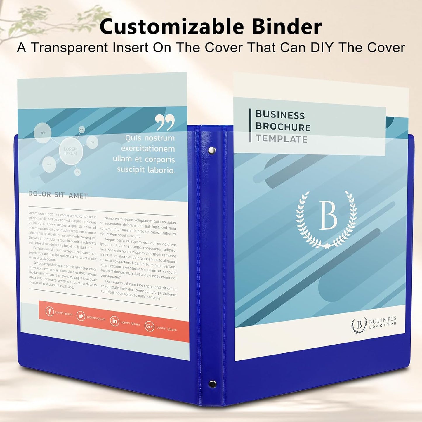 CIXILDTS 1-Inch Round Ring Binders, Standard 3 Ring Binder Fit Letter Size Paper, Presentation View Binders, 6 Packs, Assorted