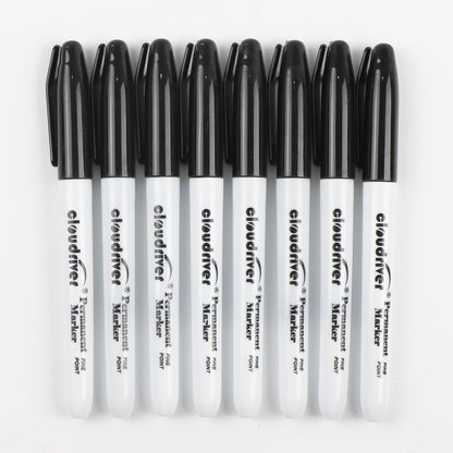 cloudriver Black Permanent Markers Fine Tip, 60 Packs Permanent Markers Bulk, Quick Drying & Fade Resistant, Permanent Marker Set Works on Plastic,Wood,Stone,Metal and Glass for Doodling, Marking