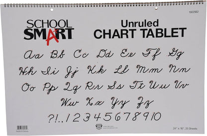 School Smart Chart Tablet, 24 x 16 Inches, 1 Inch Rule, 25 Sheets