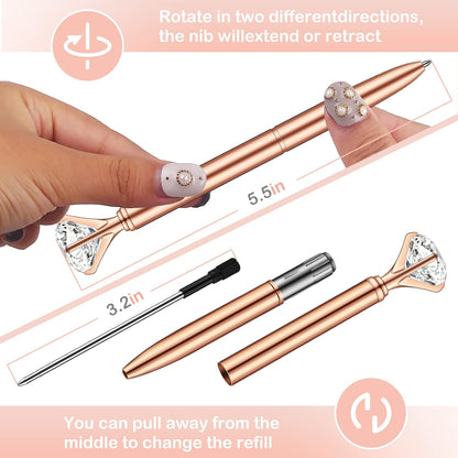 PASISIBICK 3.2 in Black Ink Ballpoint Pen Refills for Metal Diamond Pen(Pack of 20)