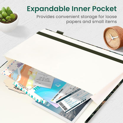 Taja Pretty Lined Journal for Women, Aesthetic Cute Hardcover Leather Journal for Writing, A5 College Ruled Notebook for Work & Note Taking, Perfect for Office School Home, 160 Pages, Meadow Flowers