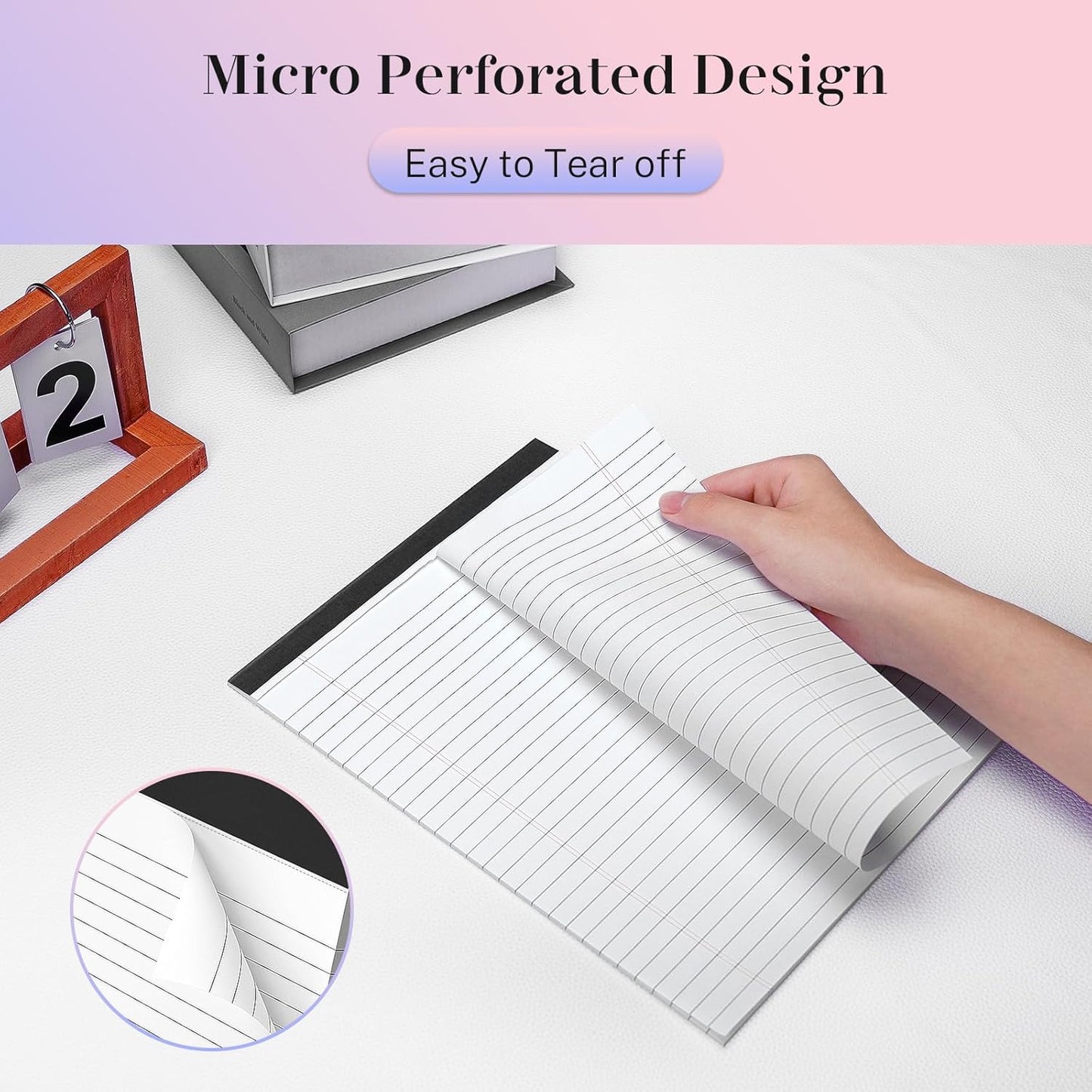 4 Pack Blue Legal Pads 8.5 x 11 Blue Note Pads 8.5 x 11 Notepad 8.5 x 11 Micro Perforated Writing Pads Lined Paper Pads Wide Ruled Pad of Paper 30 Sheets Notebook for Study, To-Do Lists, Office
