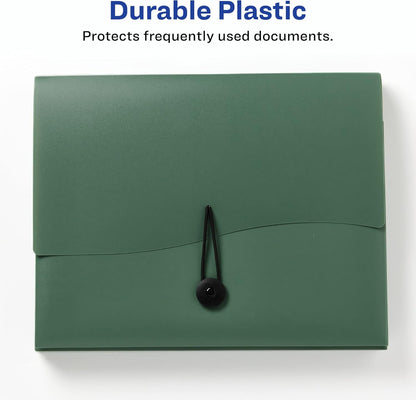 Avery Slide & View Expanding File Folder, 6 Pockets, Letter Size, 1 Black Folder (73542)