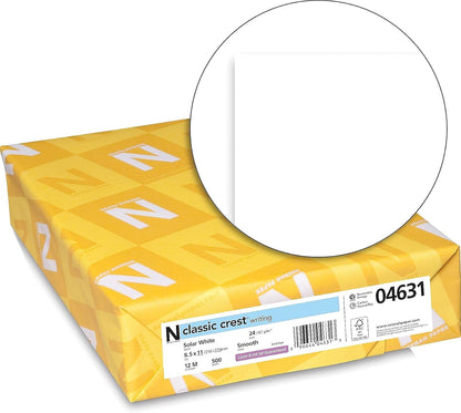 Classic Crest Premium Paper, 8.5" x 11", 24 lb, Solar White, 500 Sheets (04631)