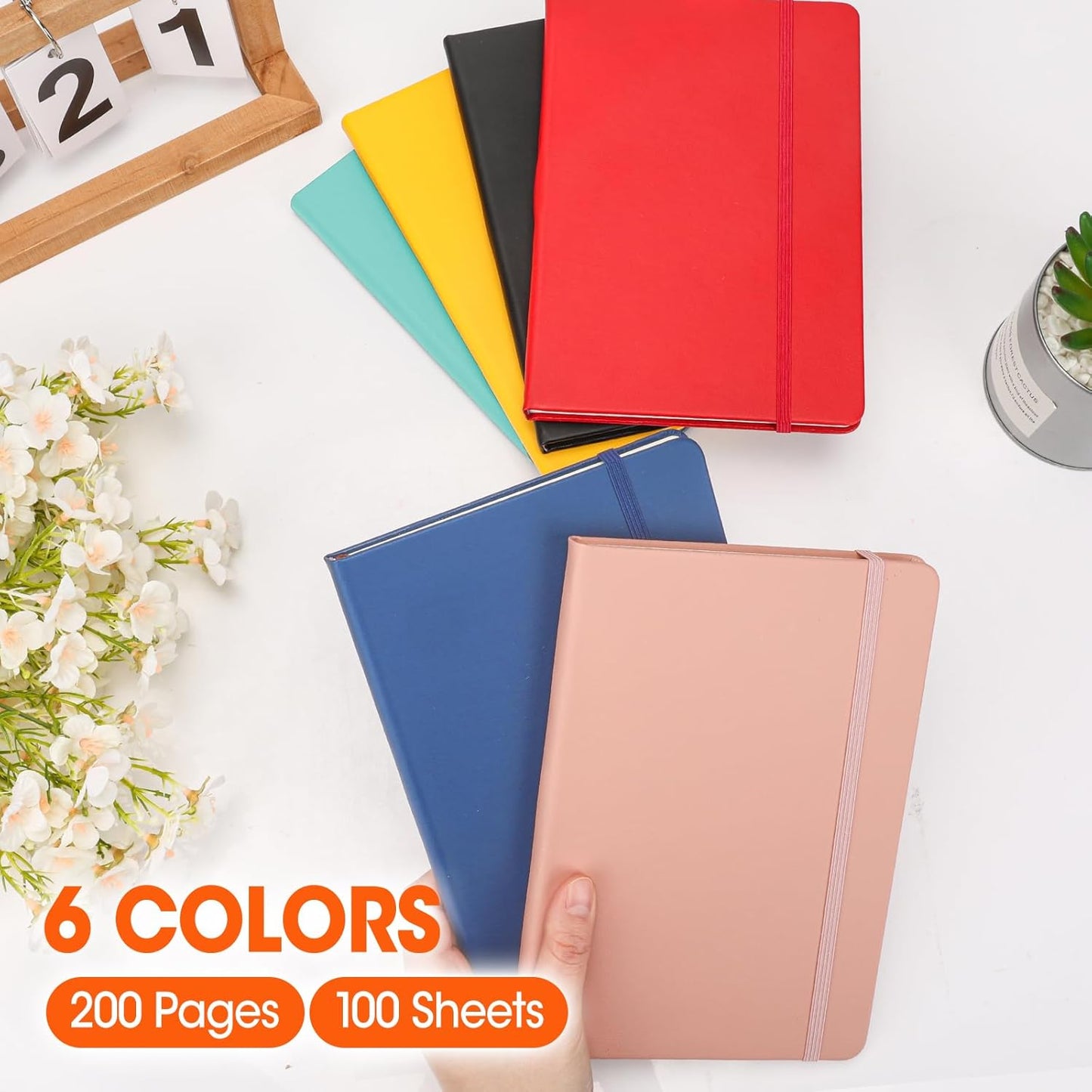 12 Pack Lined Journal Notebook for Work, 200 Pages, Medium 5.5 in x 8.3 in, A5 College Ruled, Hardcover Journaling Notebooks for Writing, Note Taking, Fit for Business Work School Home (Black)
