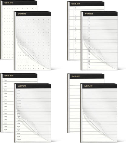 WEMATE 10 Pieces Small Notepad Holder Set Pocket Notebook - Included Mini Pocket Notepad Holder Set with 8 Memo Book Refills and Metal Pen for Meetings, Daily Records, and Notes 3 x 5 Inch (Black)