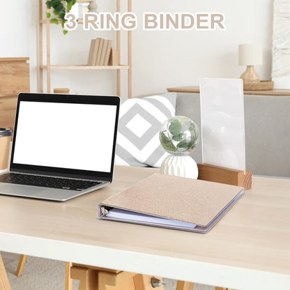 EYROZILL 3 Ring Binders 1 Inch Round Rings Binder Gold Binder Holds 8.5" x 11" Letter Size 300 Sheets, Waterproof, Gold