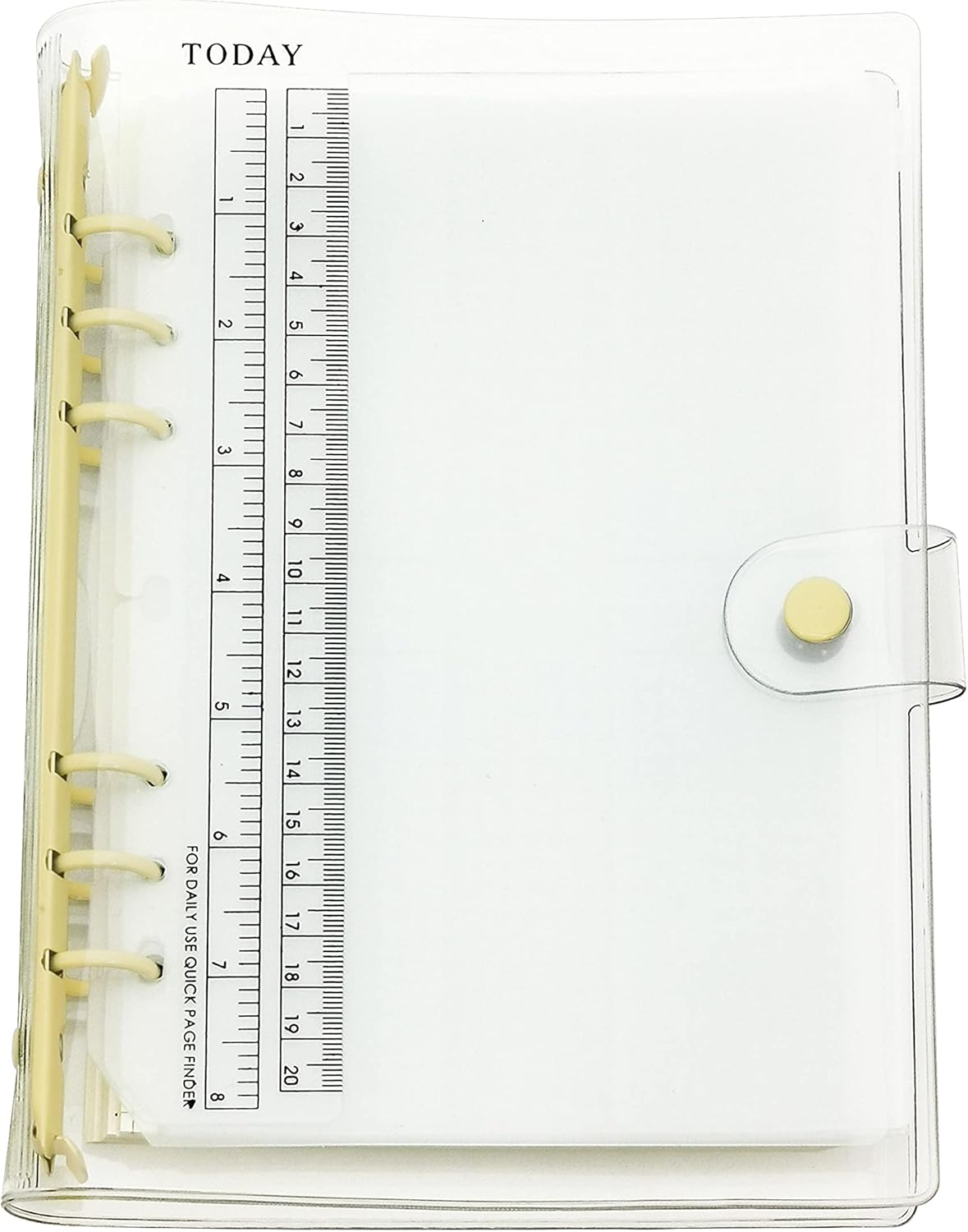 A6 A5 6-Holes Colorful PVC Cover Round Ring View Binder with Snap Button Closure File Folder for Loose Leaf Sheet Protectors Notebook Refill (Pink Daisy, A5 Mini Set) - Colors B