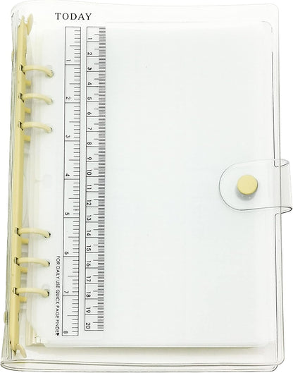 A6 A5 6-Holes Colorful PVC Cover Round Ring View Binder with Snap Button Closure File Folder for Loose Leaf Sheet Protectors Notebook Refill (Pink Daisy, A5 Mini Set) - Colors B