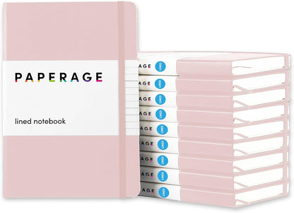 PAPERAGE Lined Journal Notebook, (Black), 160 Pages, Medium 5.6 in x 8 in - 100 GSM Thick Paper – Hardcover Journaling Notebook for Work, School & Note Taking