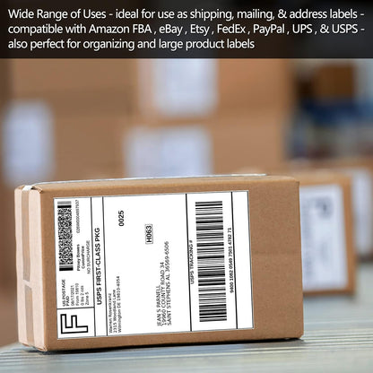 SJPACK 1000 Half Sheet Self Adhesive Shipping Labels, 8.5" x 5.5" Address Labels for Laser & Inkjet Printers(1000 labels-500 Sheet)