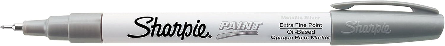 Sharpie Oil-Based Paint Marker, Extra Fine Point, Metallic Silver, 1 Count - Great for Rock Painting